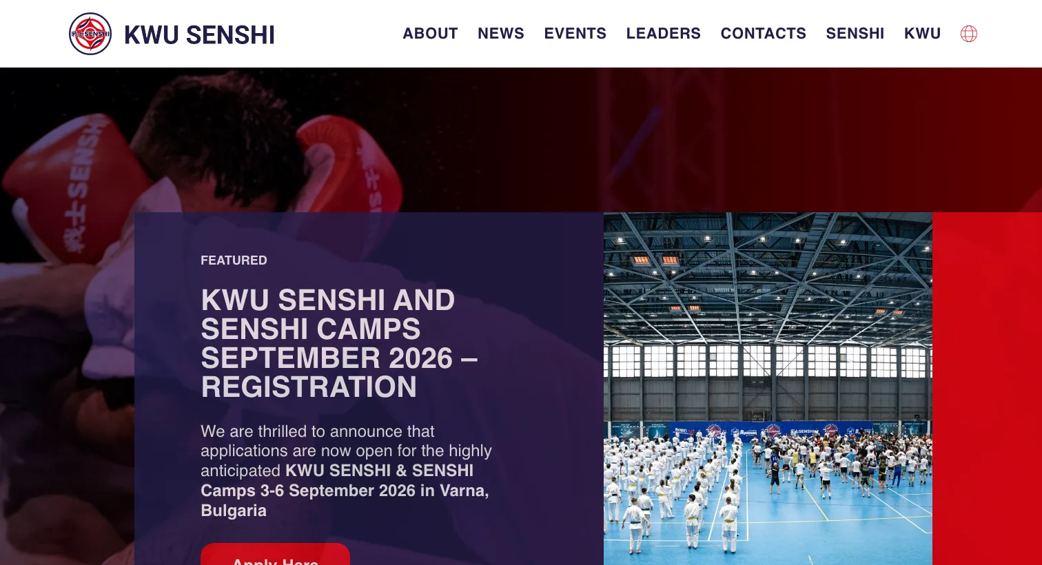 WordPress website developed for KWU Senshi by Looming Tech